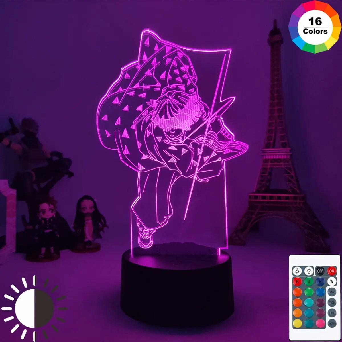 

Led Night Light Kimetsu no Yaiba Muichiro Tokito Demon Slayer for Bedroom Decor Gift Nightlight Anime Muichiro Tokito 3d Lamp