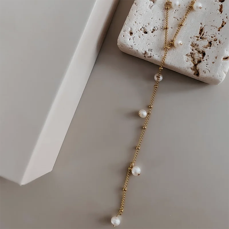 Модная свадебная бижутерия Классическая жемчужная подвеска из нержавеющей