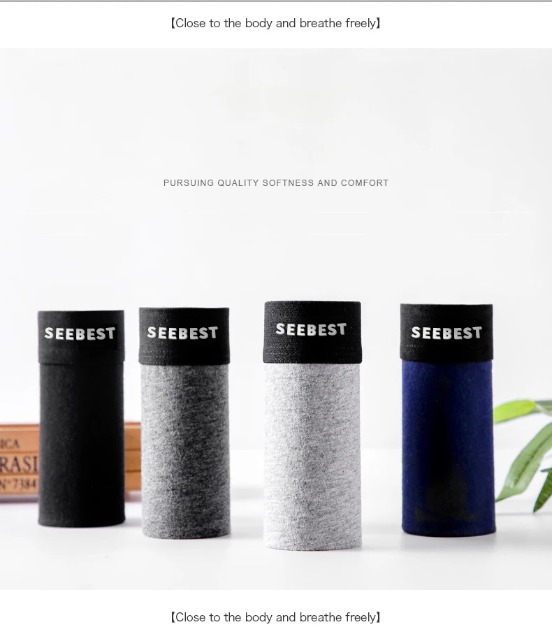 SeeBest, мужское нижнее белье, хлопковые трусы, мужские боксеры, шорты, одноцветные, cuecas, трусы, мужские боксеры, Homme, дышащие, размера плюс, 5XL, Лот