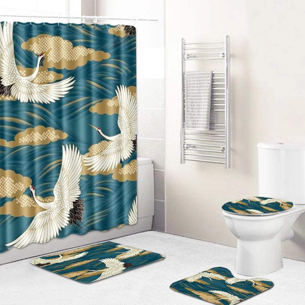 Zeegle Творческий Коврик для ванной нескользящие коврик туалета душ Шторы комплект
