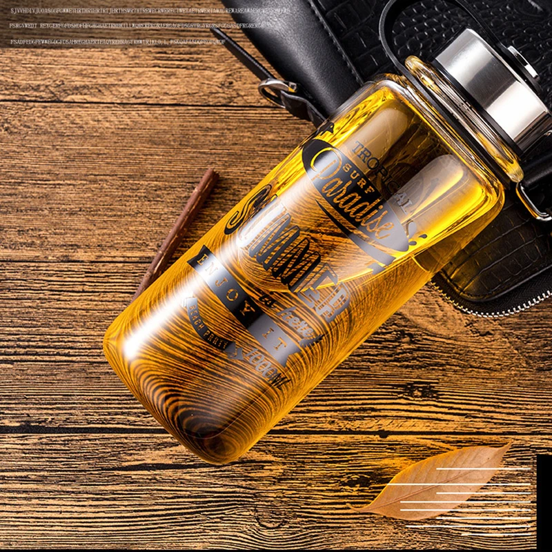 700/1000 мл стеклянная бутылка для воды с рукавом уличная лимонного фруктового сока