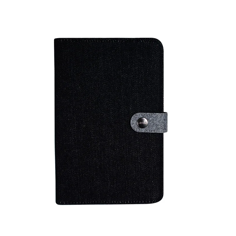 A Black Gray Cotton cloth covered A5 notebook pure colored botebook school used note book office school supplies pocketbook - Цвет: A Black Gray