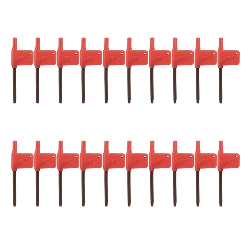 

Torx Screwdriver, T6 T8 T10 T15 T20 S2 Flag Handle Star Driver Key Wrench Spanner 20 Pcs