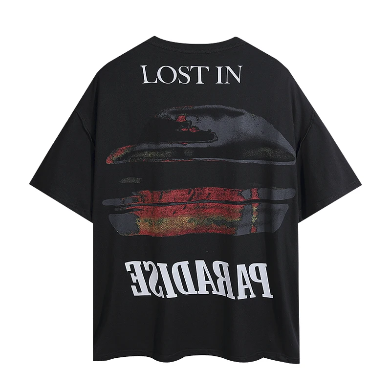 

Werewolf Roaring Printing Tshirt Askyurself Men T-Shirt Washed Vintage Tees Short Sleeve Reflective Streetwear Top Clothing