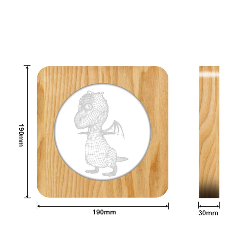 Маленький динозавр 3D USB Светодиодная акриловая Ночная лампа Настольный