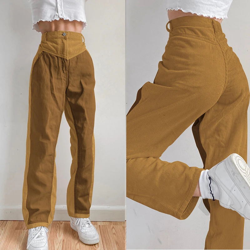 

Vintage Baggy Cargo Pants 2021 Patchwork Streetwear Long Trousers Harajuku Femme Pantalon Capris Corduroy Pants