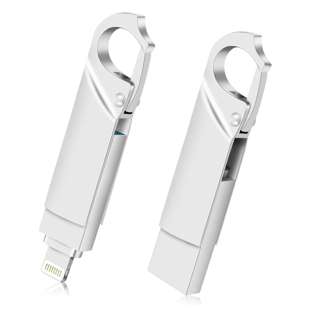 

Metal USB Flash Drive 128gb cle usb OTG Pen Drive 32gb 64gb Usb 3.0 Flash Disk for iPhone X/8 Plus/8/7 Plus USB Memory Stick