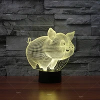 3d pig night light colofurl led touch night lamp usb charging 3d acrylic visual light for children birthday christmas gift