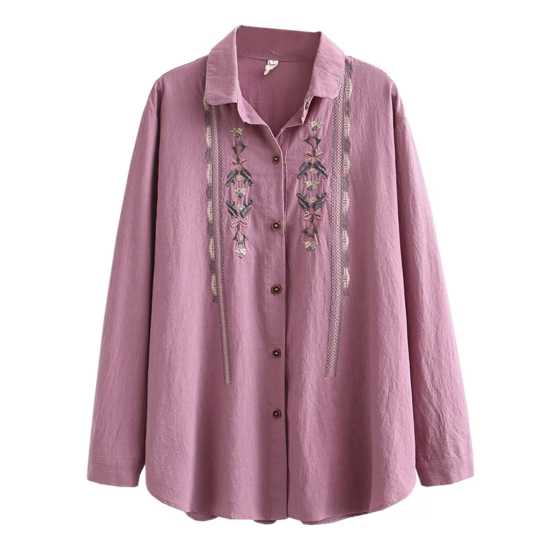 Осенние женские рубашки, женская блузка с длинным рукавом, Свободная Женская одежда с вышивкой, T59 6001 от AliExpress WW