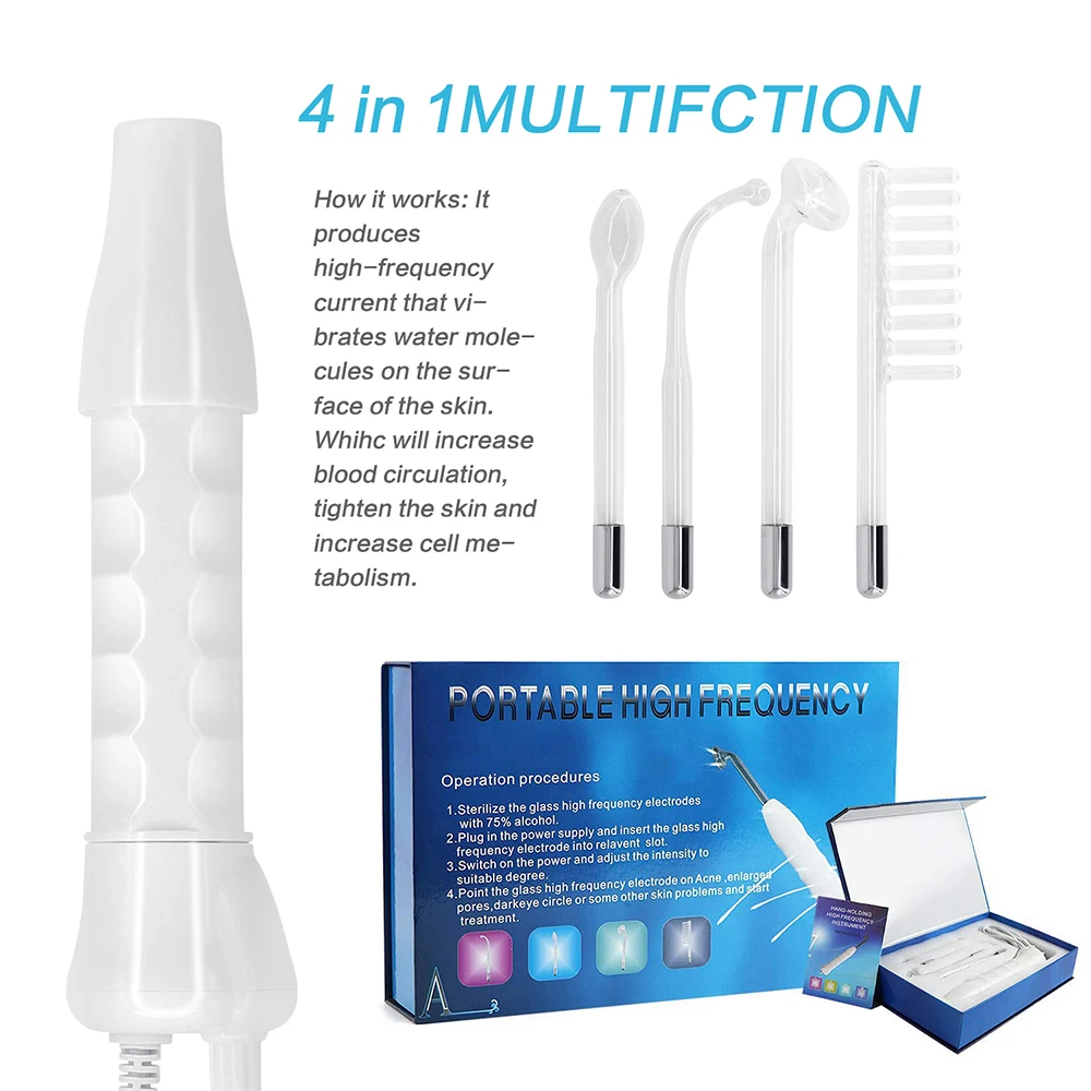 Portable Handheld High Frequency Skin Therapy Wand Machine Hair &amp Scalp Stimulator | Красота и здоровье