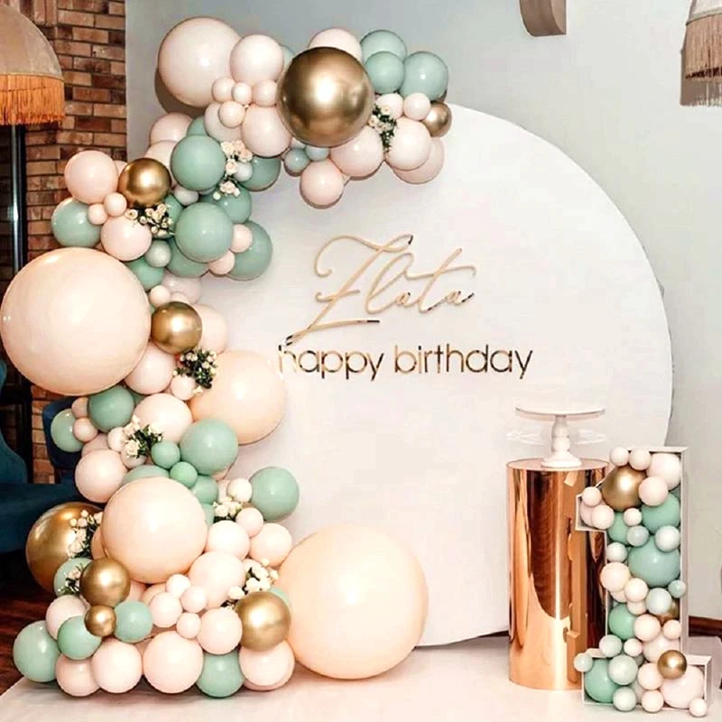 

Vintage Green Gold Balloons Garland Arch Kit Baby Shower Wedding Ballon Jungle Birthday Party Decor For Kids Helium Balloon Arch