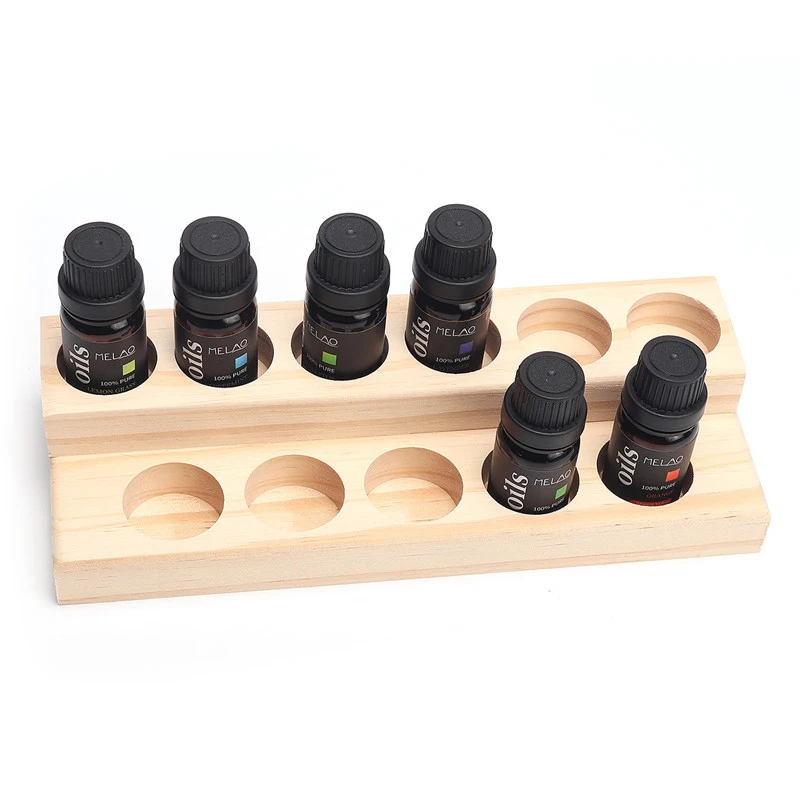 11 отверстий деревянный эфирный лоток для масла ручной работы из натурального