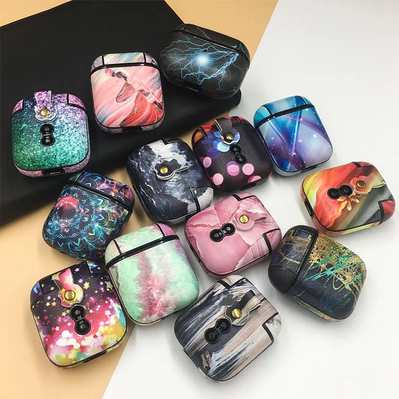 marble pattern earphone cases for apple airpods 2 1 pro hard pc case cover charging funda for airpods pro 3 2 1 protective cover free global shipping