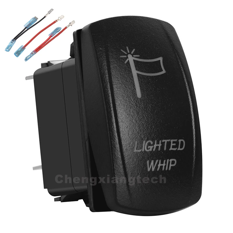 

Lighted Whip White Led Rocker Switch 5 Pin On-Off SPST 12V/20A 24V/10A + Jumper Wires for Car Boat Waterproof Rocker Toggle Swit