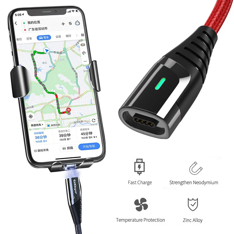 Магнитное зарядное устройство Essager Micro USB кабель для IPhone samsung провод для быстрого заряда шнур usb type C type-C магнит мобильный