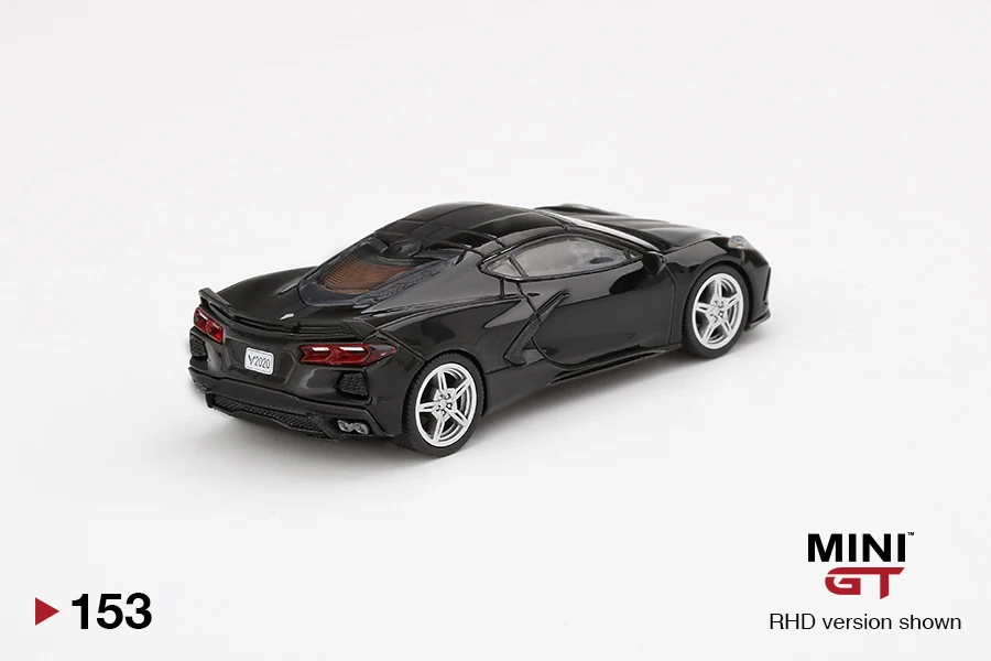 MINIGT 1/64 Chevrolet Corvette Stingray 2020 черная w/темно-серая полоса с LHD и RHD предварительная