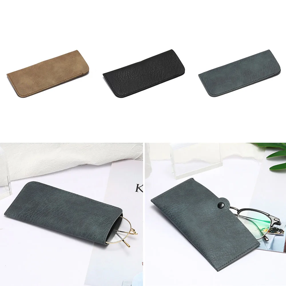 

Soft Leather Reading Glasses Bag Case Waterproof Solid Sun Glasses Pouch Simple Eyewear Storage Bags Eyewear Accessories