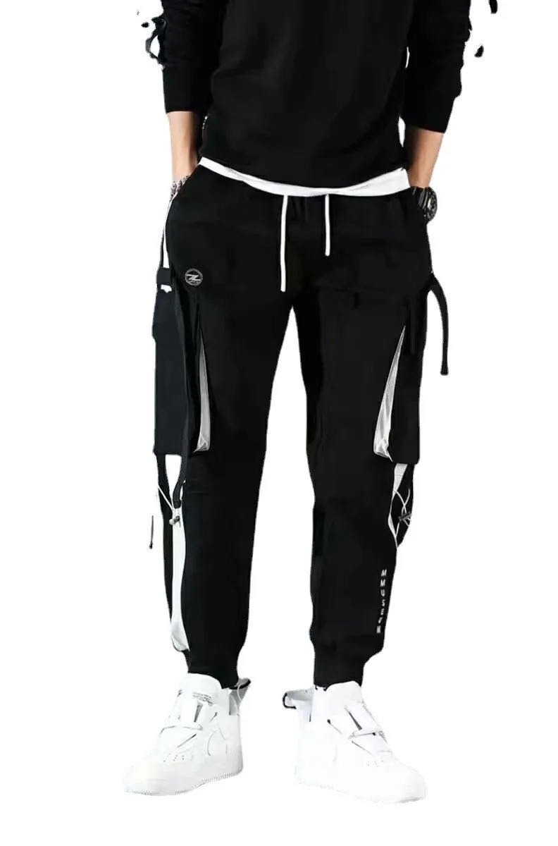

Брюки мужские оверсайз с множеством карманов, повседневные Формальные штаны, джинсы в стиле хип-хоп, Спортивная уличная одежда