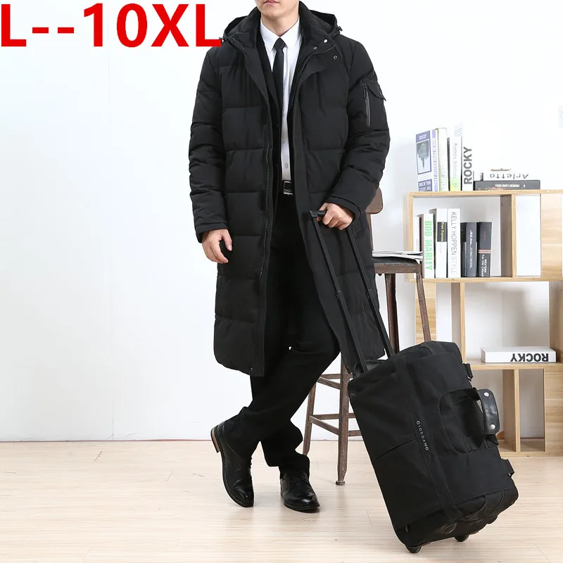 

10XL 8XL 6XL 5X Winter Men's Long Jacket Parkas Men Warm Casual Parka Coat Medium-Long WindProof Thickening Hat Jacket Parka Men