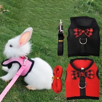 sml small pet harness leash mesh chest strap for rabbits guinea hamster soft breathable pet harness vest kitten walking leash