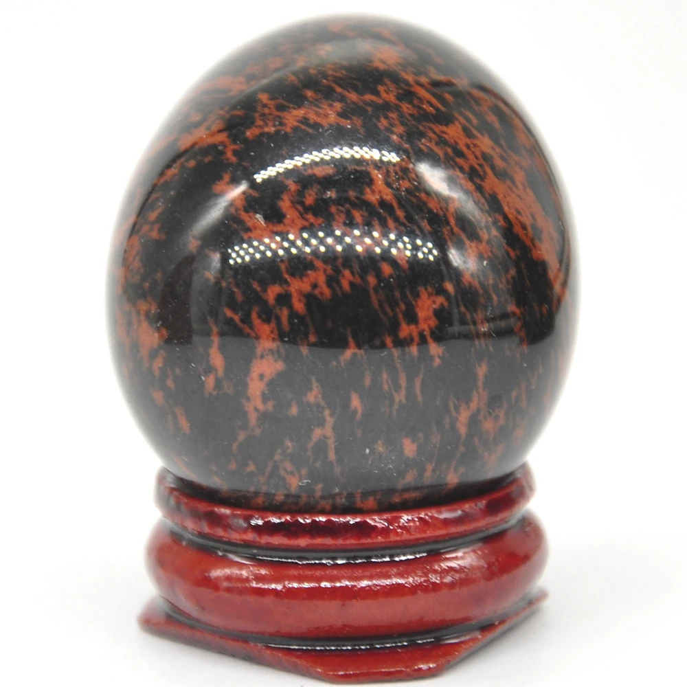 34x45 мм красное дерево яйцо из обсидиана камень в форме исцеления натуральный