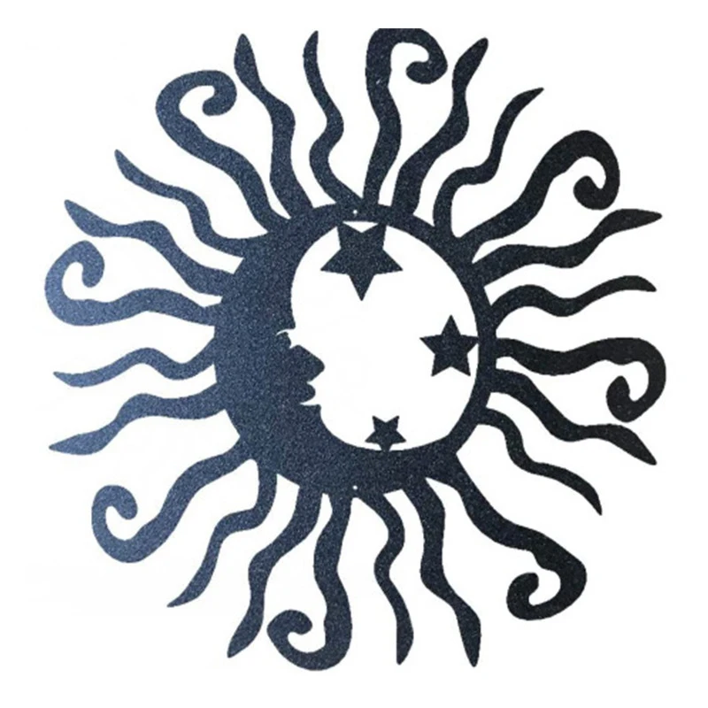 

Wacky Sun Crescent Star 32x19cm Metal Wall Art Steel Hanging for Indoor Outdoor Decor Home Garden L23