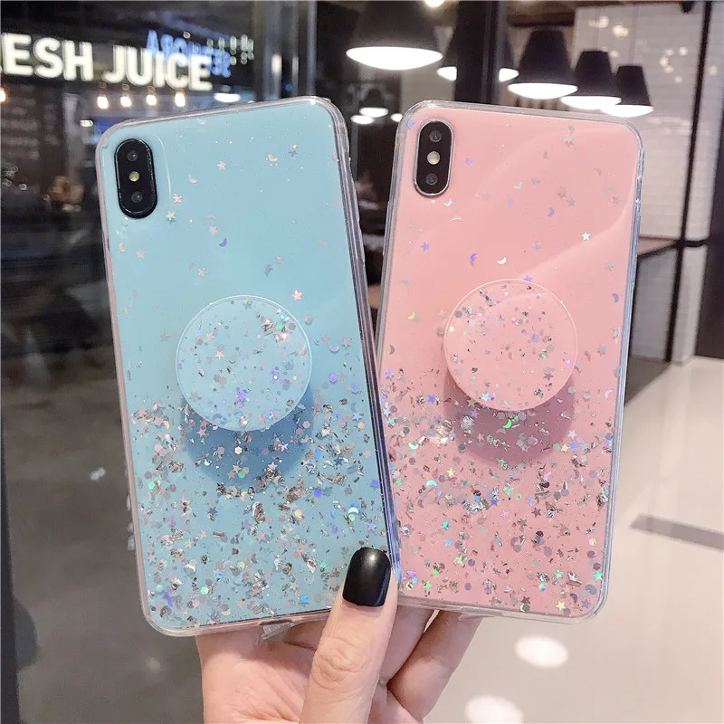 Блестящий блестящий чехол для Iphone X XS 7 8 6 6S Plus любовь сердца блестки задняя крышка