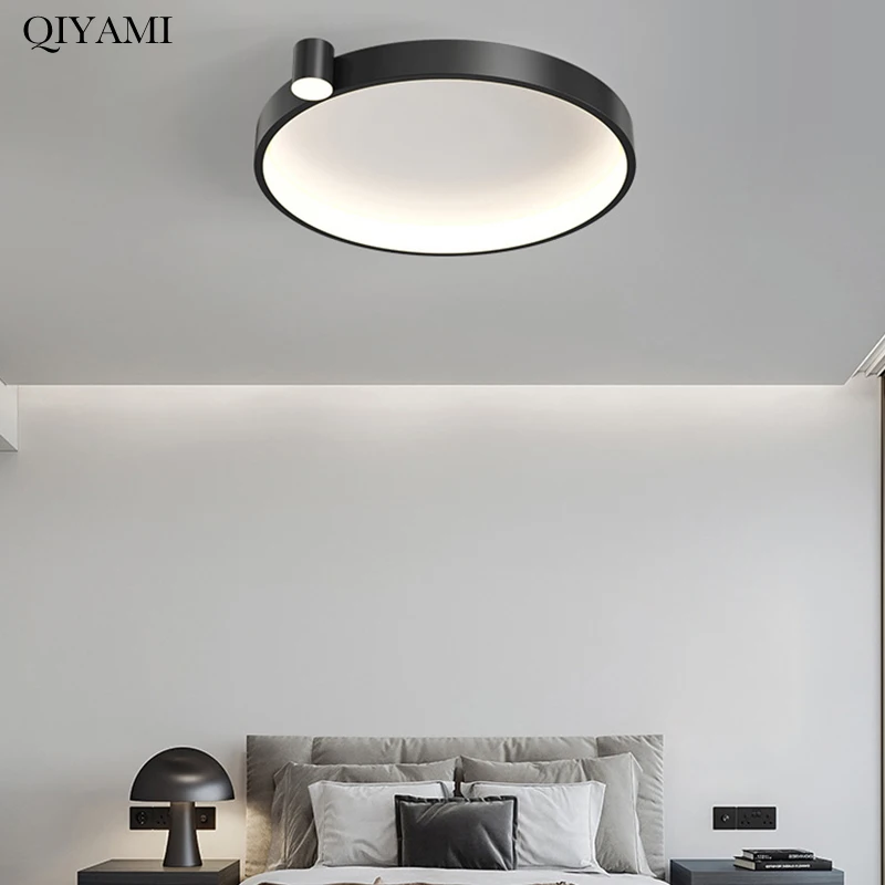 Minimalist Black Gold Ceiling Lights Modern LED Lighting For Bedroom Living Room Study Corridor Balcony Creative Home Decor Lamp