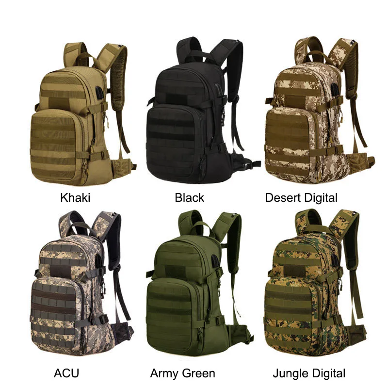 

Outdoor USB Tactical Backpack Military Rucksacks Men Waterproof Sport Travel Backpacks Camping Hiking Fishing Hunting Army Bags
