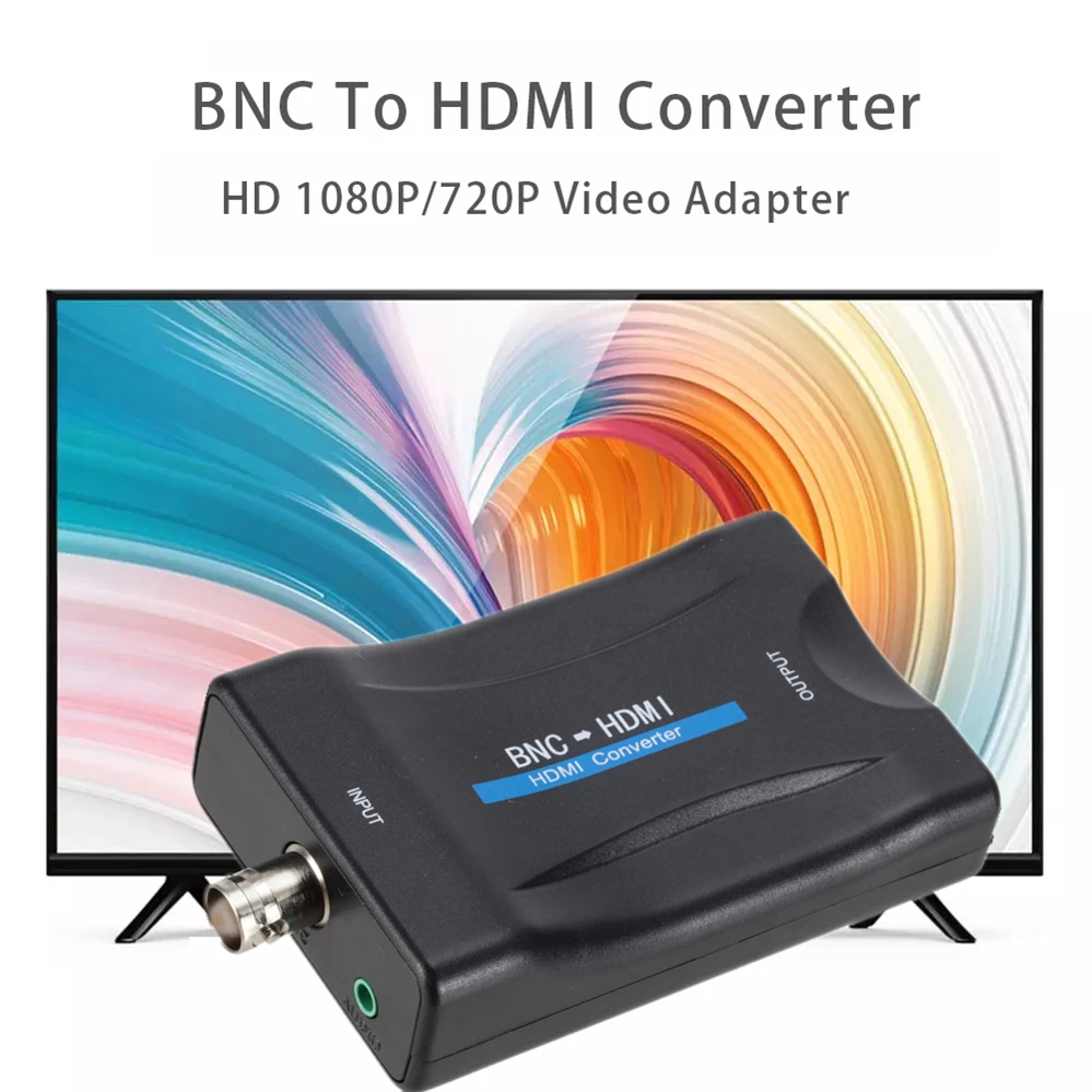 PzzPss BNC To HDMI-compatible and HDMI-compatible to BNC Converter Display HD 1080P/720P Video Adapter Surveillance Monitor