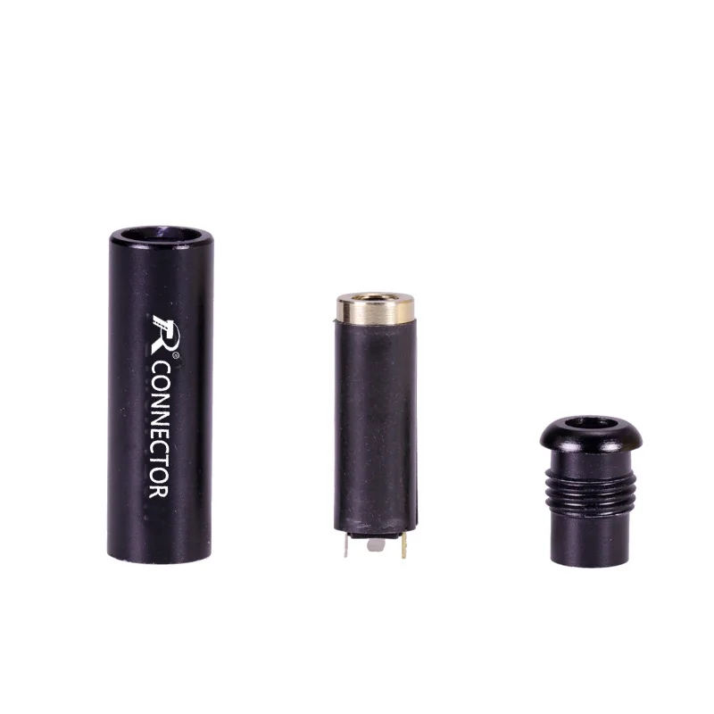 

100pcs/lot 3 Poles Stereo 3.5mm Mini Jack Aluminum Shell 3.5mm Female Jack Socket Stereo Wire Connector Headphone Adapter