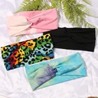 Повязка на голову женская хлопковая, с леопардовым принтом и узлом