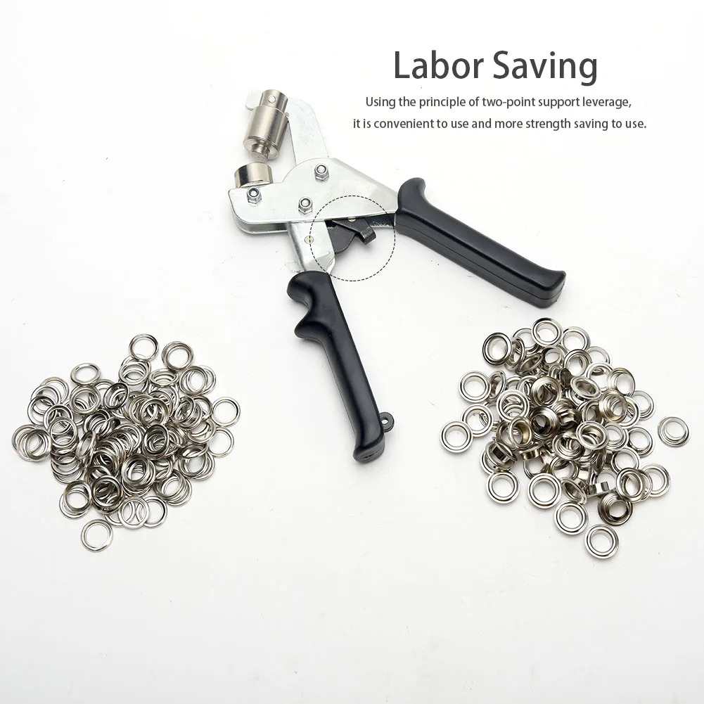 

3/8 Inch Puncher Eyelet Hand Press Portable Handheld DIY Manual Hole Punch Pliers Grommet Tool Kit Labor Saving Stainless Steel