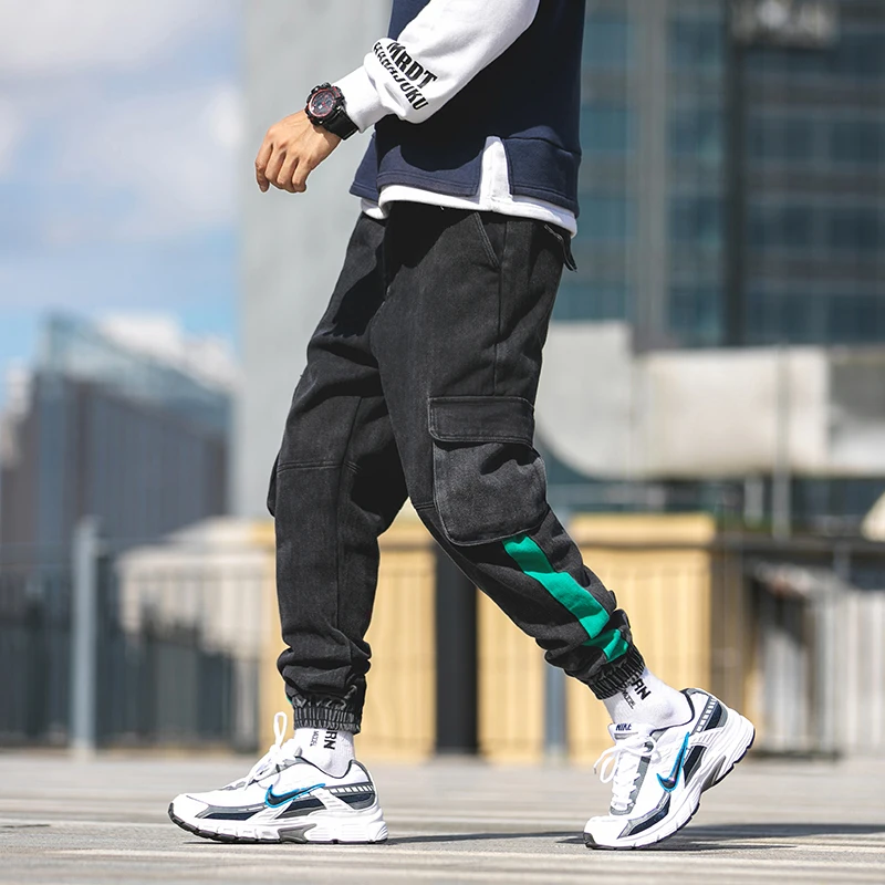 2019 новые мужские брюки карго уличная лента Тактический Харадзюку хип хоп широкие