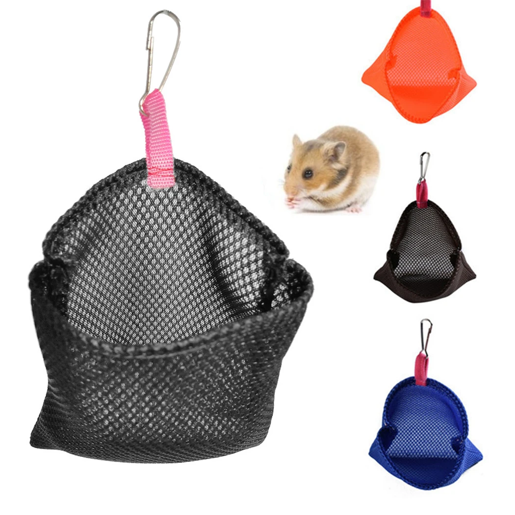 

Breathable Solid Color Hangable Small Pet Summer Sleeping Bags Hanging Bed Mesh Bird Nest Hanging Hammock Toy For Hamster Bird