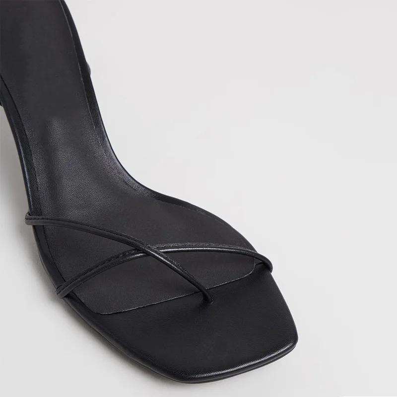 Черные босоножки на шпильках обувь для зрелых женщин высоком тонком каблуке с