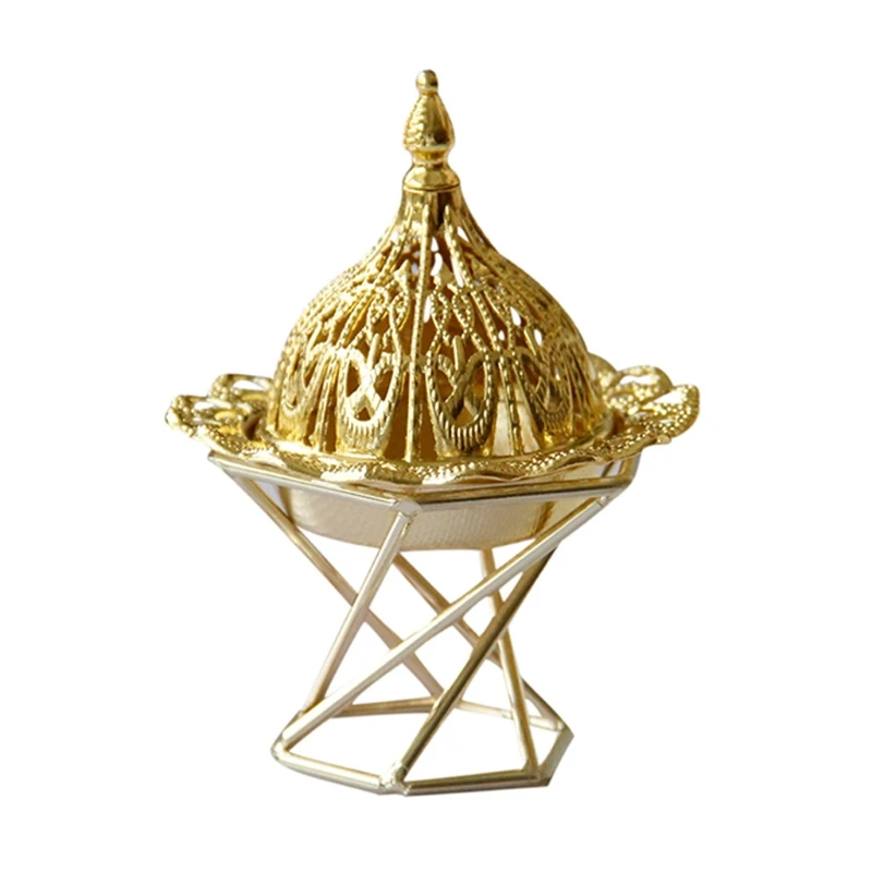 Курильница для благовоний в винтажном стиле резная металлическая подставка