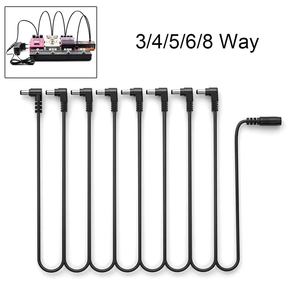 

Guitar Effects Pedal Daisy Chain 3/4 /5 /6 /8 Way Power Cord Supply Splitter Cable 9V DC Adapter Plug Power Cord Guitar Parts