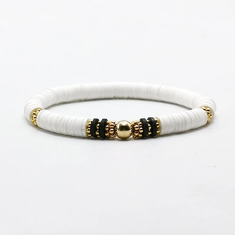 Браслет женский из полимерной глины с бусинами | Украшения и аксессуары