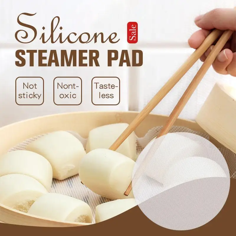 

Silicone steamer pad 2pcs Non-Stick Silicone Steamer Pad White Dim Sum Paper Home Restaurant Steamers Mat Kitchen Cooking Tools