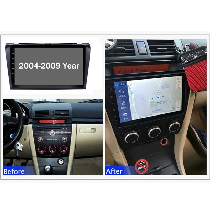 

NEW-9 Inch 2 Din Android 10.0 Car MP5 Player Stereo Radio 2+16GB Wifi Bluetooth GPS Navigation for Mazda 3 2004-2009