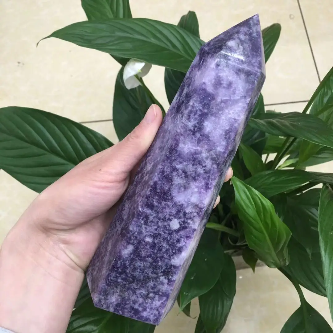 

Natural purple mica quartz stone obelisk