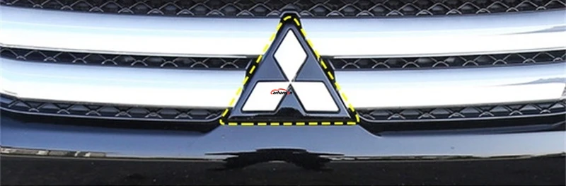 Автомобильные аксессуары Стайлинг для Mitsubishi Eclipse Cross Abs углеродного волокна Текстура авто передний Логотип рамка Центральная крышка наклейки