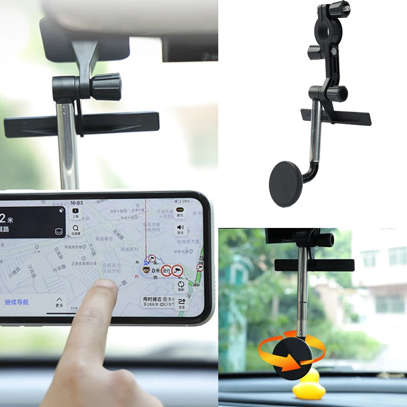 

Magnetic Car Phone Mount Stand Bracket 360 Rotating Foldable Magnet Smartphone Holder Car Rearview Mirror Mobile Phone Holder
