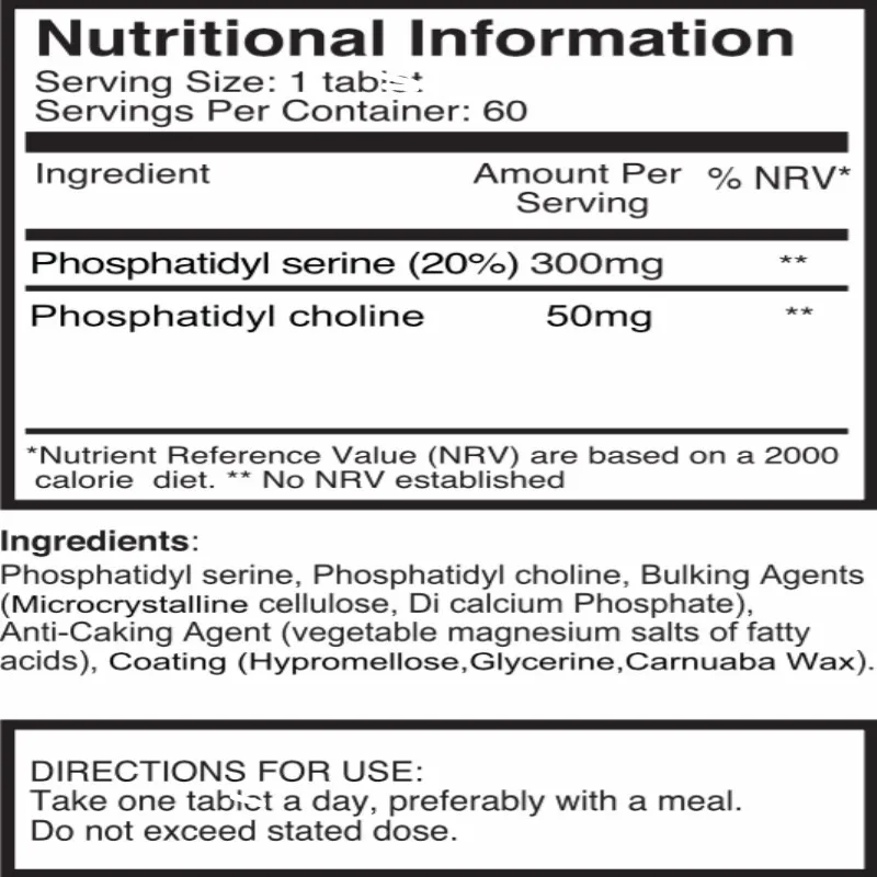 

triple strength phosphatydyl serine and phosphosphatidyl choline 1bottle=60p