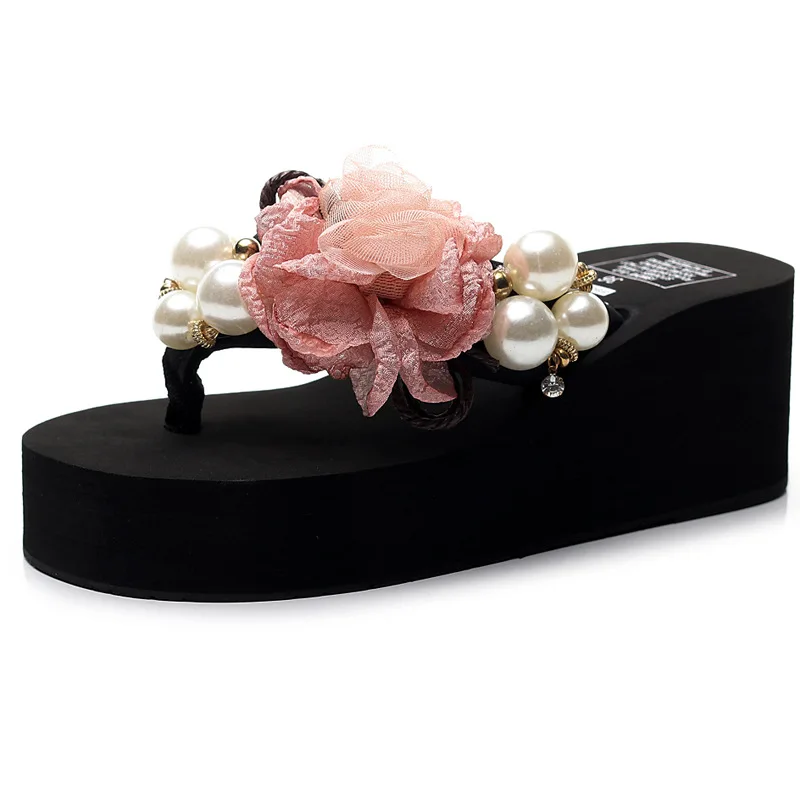 

Women Shoes Beach Slippers Summer Hot Pearl Korean-Style Flip-flopsPlatform Non-Slip Outwear Holiday Travel Slippers 35-42 11