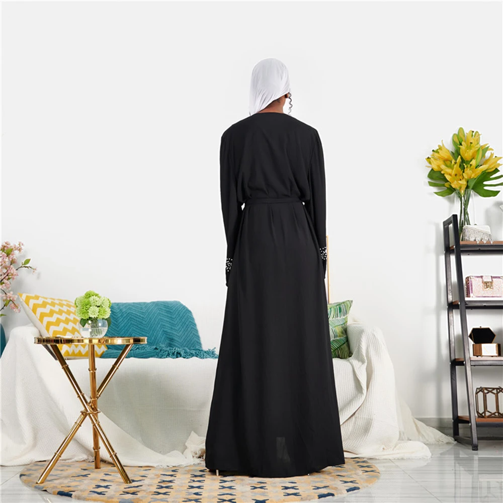 

Black Long Ankara African Dresses For Women Kimono Cardigan Muslim Fashion Dress American Clothing Vestido Robe