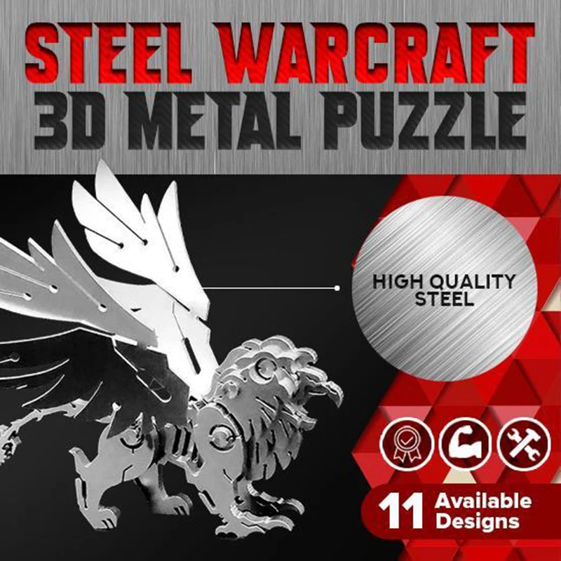 

3D Metal Puzzle DIY Model Kit Assemble Detachable Stainless Steel Gift Toys Ornaments For Kids Adults Student Education Gift