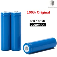 2022 new original 18650 3 7 v 2000 mah rechargeable battery icr18650 with pointedno pcb for flashlight batteries 18650 li ion