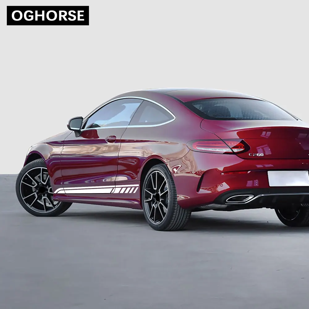 2 шт. наклейка на дверь боковая юбка Наклейка тело для Mercedes Benz C Class Coupe 2019 W205 C180 C200
